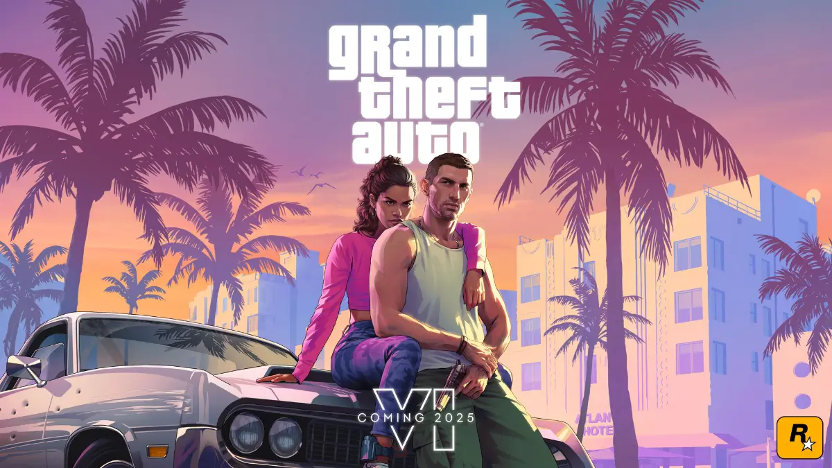 Portada oficial de GTA 6 con los protagonistas al centro.