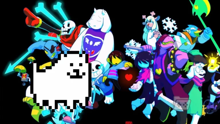 Fanart de personajes de Undertale y Deltarune con una imagen del personaje que Toby Fox utiliza para representarse.