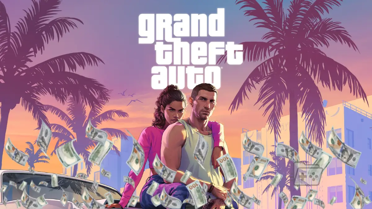 Imagen oficial de GTA 6 con billetes cayendo encima debido a los reportes de su precio