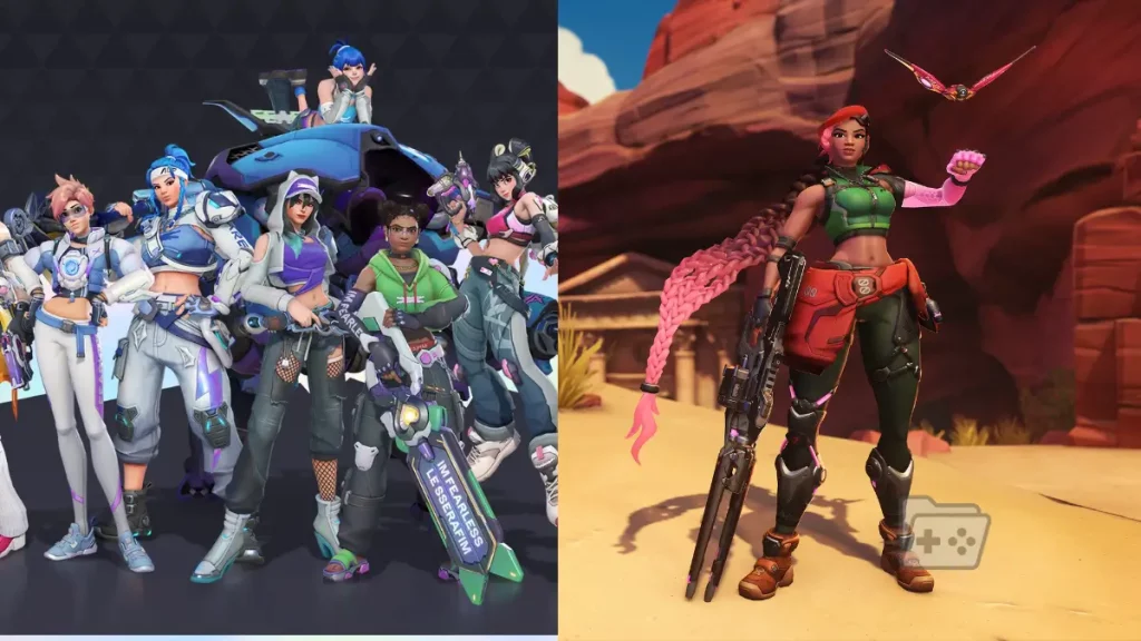 Capturas oficiales de la nueva colaboración de LE SSERAFIM con Overwatch y Sierra, la nueva DPS del juego.