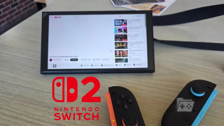 Foto de una Switch 2 corriendo Youtube