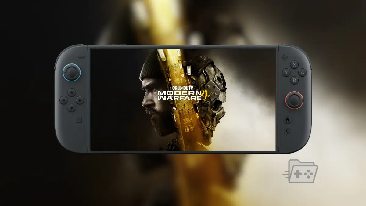 Nintendo Switch 2 con la imagen promocional de Call of Duty: Modern Warfare 4
