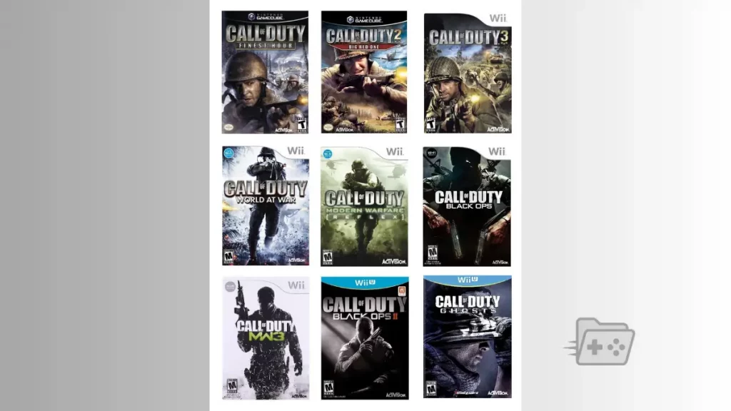 Collage de las entregas de Call of Duty que llegaron a consolas de Nintendo