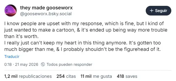 captura nuevas declaraciones de gooseworx en bluesky