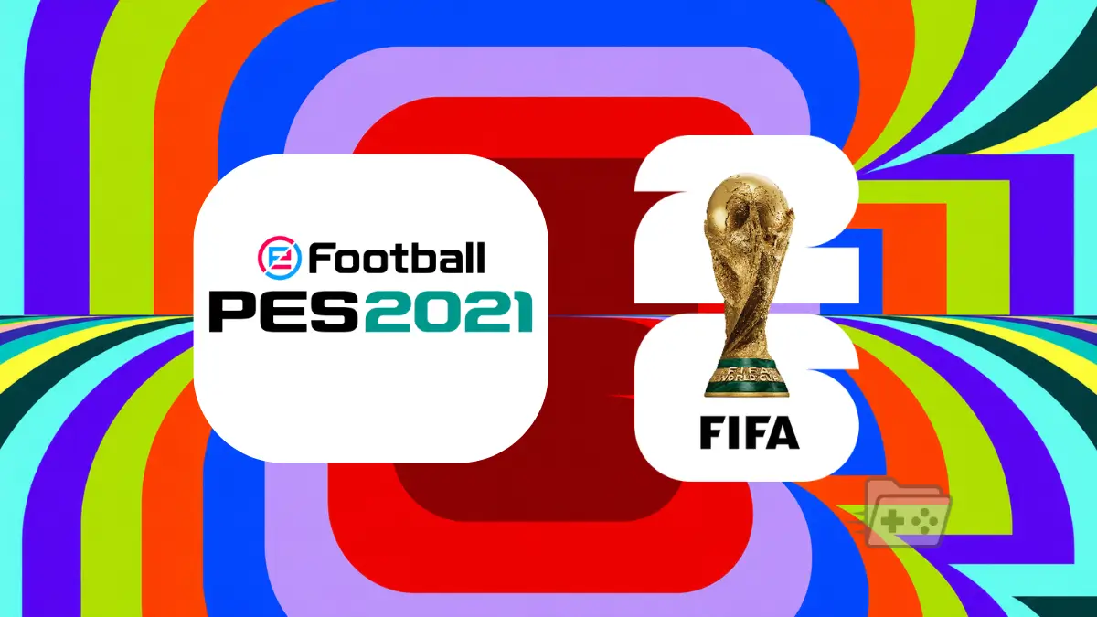 Logo del Mundial 2026 al lado del logo de PES 2021