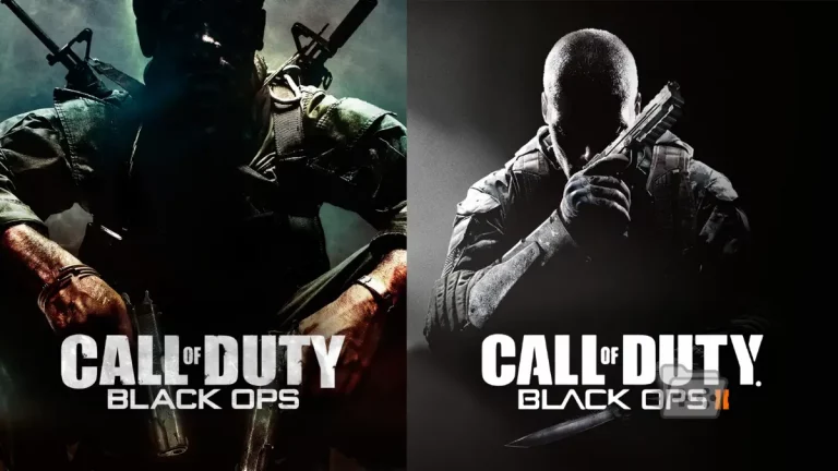 Portada de Black Ops 1 y 2 con los logos de los juegos