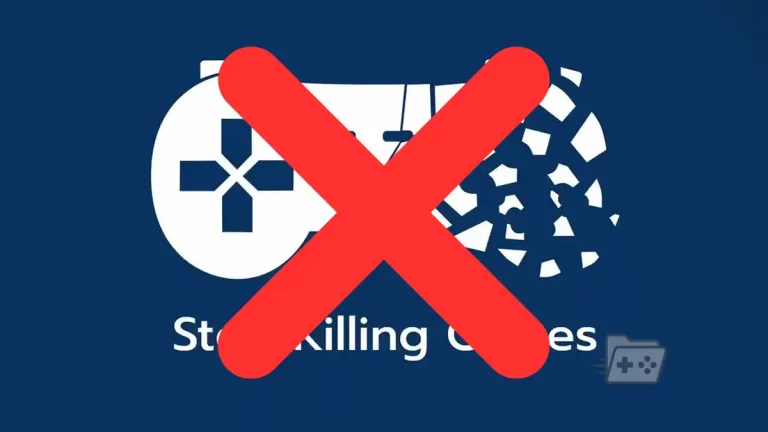 Logo Stop Killing Games con una equis roja