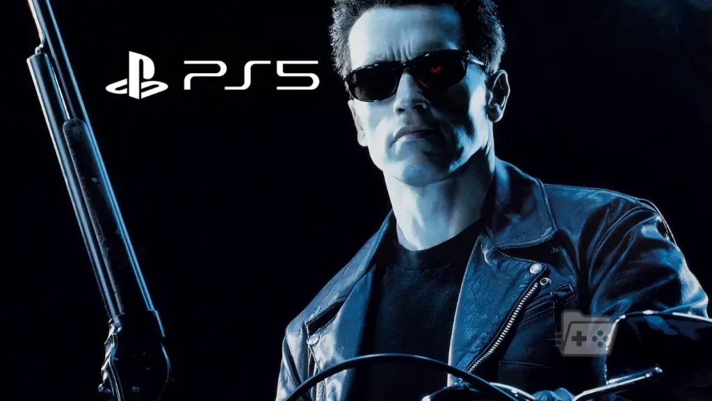 Foto de Terminator con logo de PlayStation 5