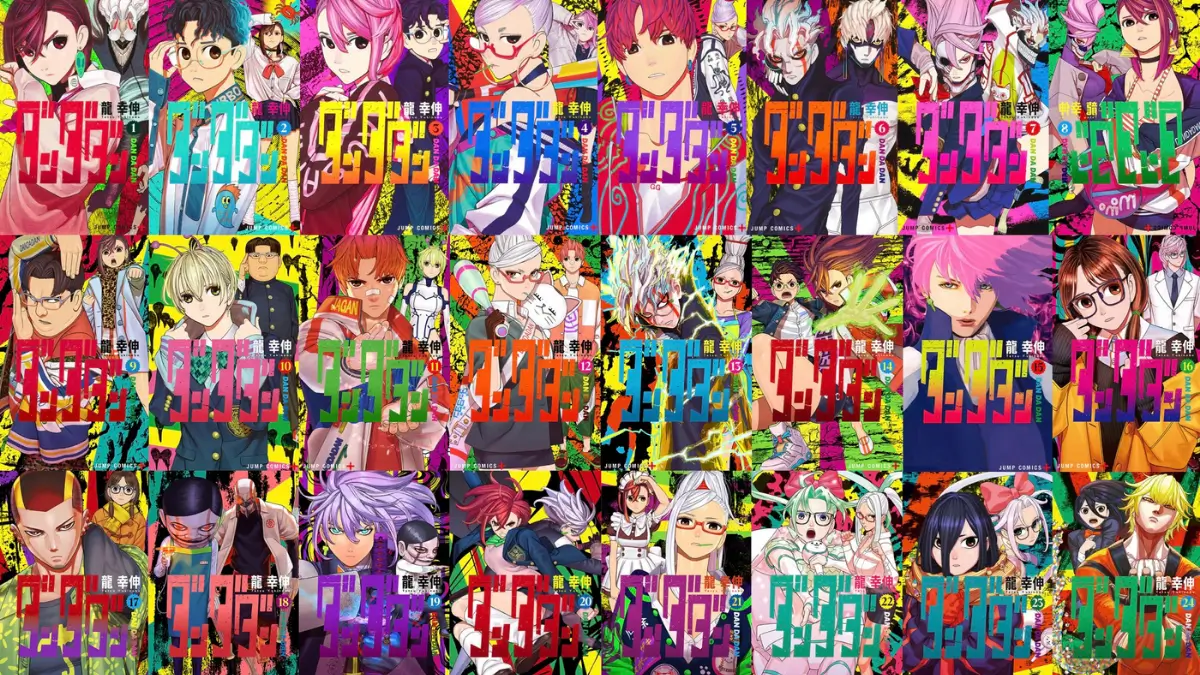 collage de los tomos de manga de dandadan
