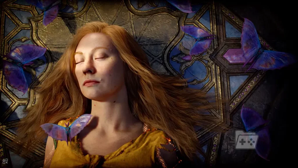 Captura de Faye en el video revelación de God of War Laufey