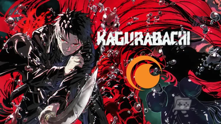 arte de kagurabachi con el logo de crunchyroll