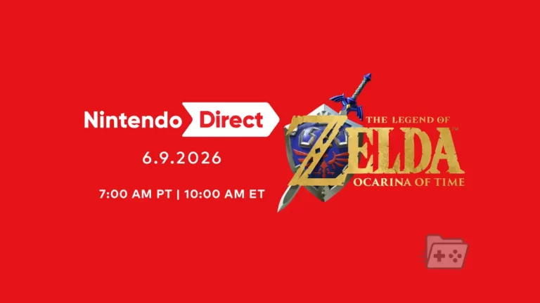 edicion de nintendo direct con el logo de ocarina of time