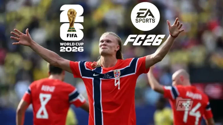 Foto de Haaland con logos de FC26 y Mundial 2026