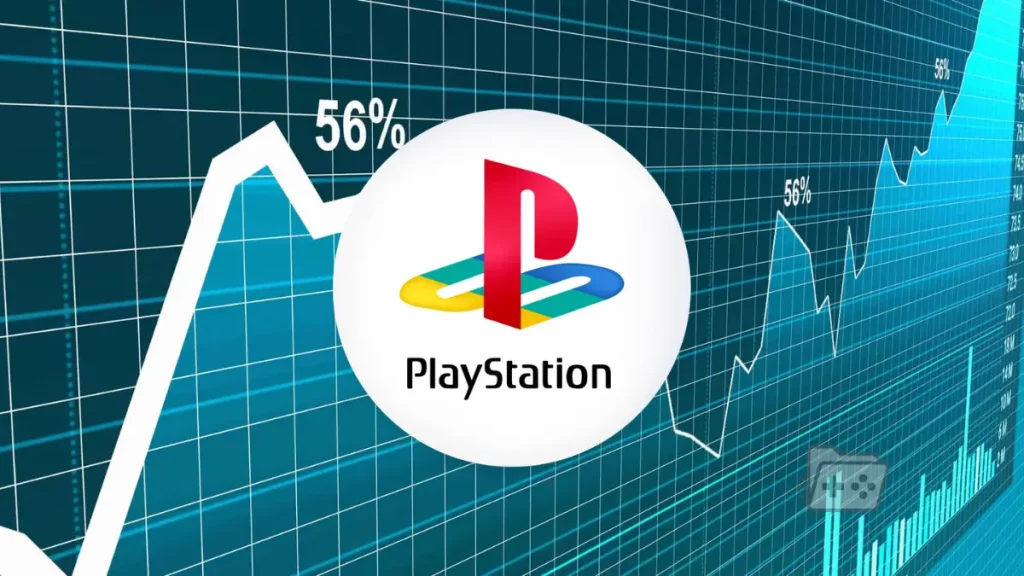 Logo de Sony PlayStation con un fondo de stock