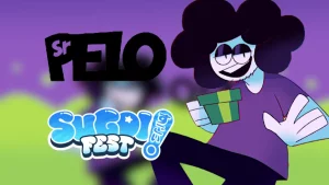edicion del avatar de sr pelo y el logo de sugoi fest peru