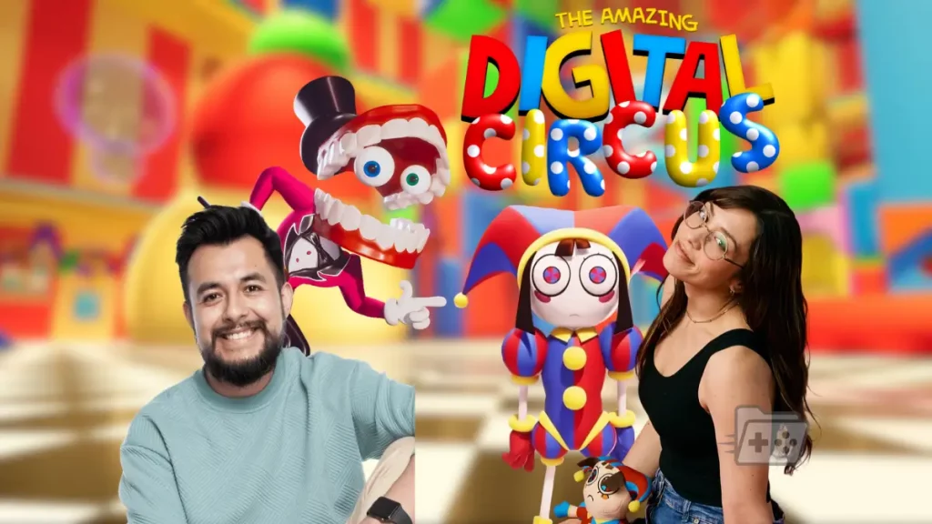 edicion de rodo balderas y noelia lestani con caine y pomni de fondo